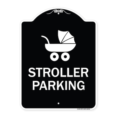 Stroller Parking With Graphic Heavy-Gauge Aluminum Architectural Sign